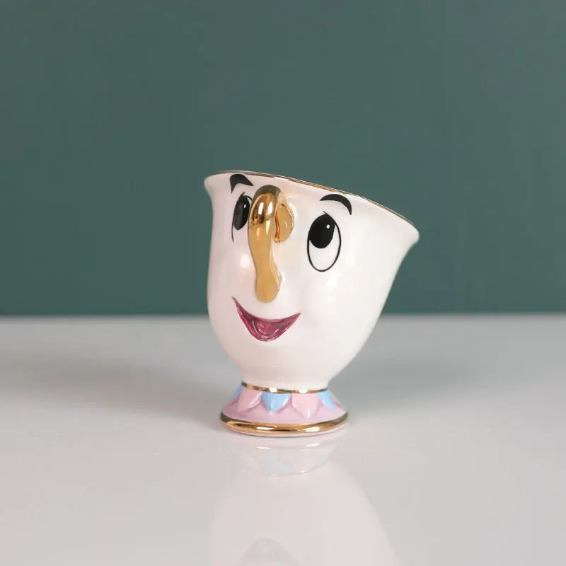 Ceramic Tea Set Cartoon Beauty And The Beast 1 cup Beauty And The Beast birthday gift cartoon Cup Set cartoon Tea Pot Cartoon tea set Ceramic tea set coffee set Creative mug Mrs Potts Chip Cup Retro Tea Coffee Cup Sculpture Tea Set tableware Tea Pot Tea Set Wedding gift