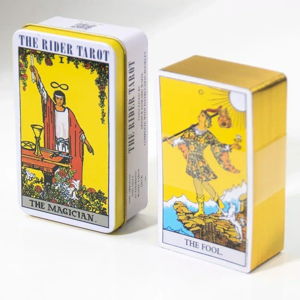 The Rider Tarot with Tin Box Tarot Cards Gilded Edge 78-card tarot deck beginner tarot deck classic tarot cards divination cards gilded edge tarot portable tarot set Rider Tarot deck Rider-Waite tarot spiritual guidance tarot card collection tarot deck for collectors tarot deck gift tarot reading cards tarot with guidebook tarot with tin box