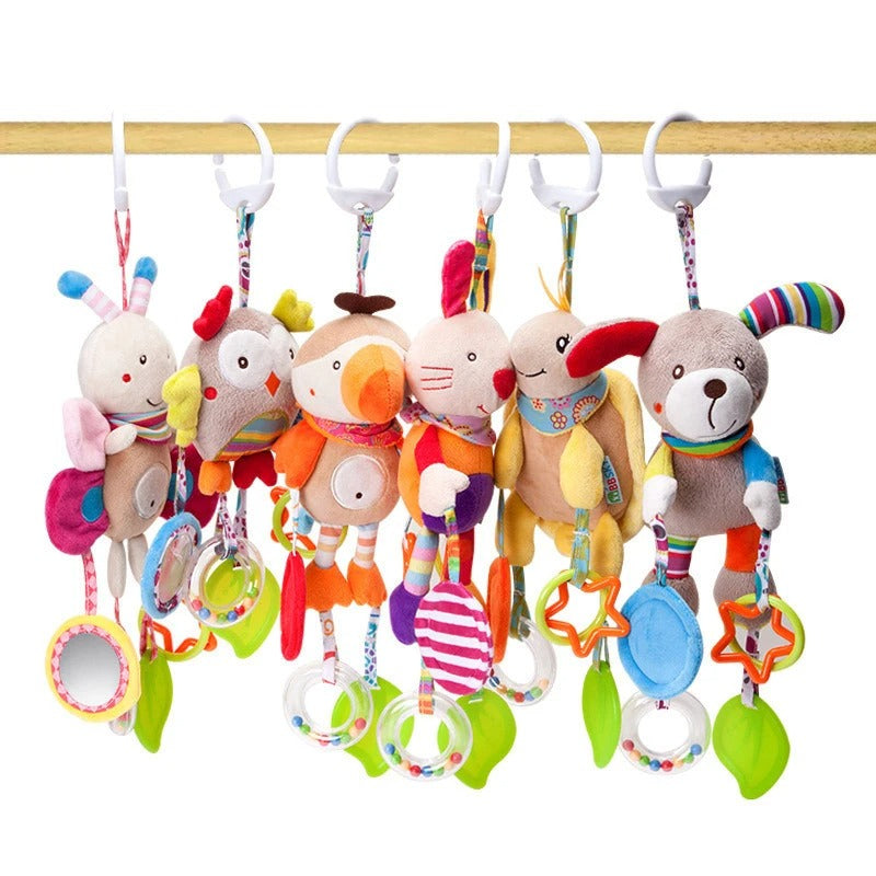 Soft Animal Handbell Rattles - Plush Baby Toys with Teether animal baby toy baby development toy baby handle toy baby plush toy baby rattle baby shower gift butterfly rattle colorful plush duck plush toy hot selling baby toy infant development toy newborn gift plush handbell toy rabbit baby toy sensory toy soft baby toy teether toy toddler toy