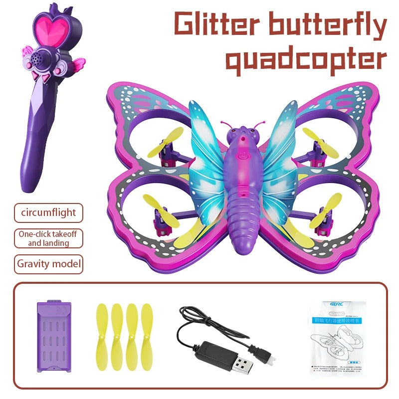 V40 Glitter Butterfly RC Aircraft Mini Drone – 2.4GHz Gravity Sensing Toy 2.4GHz Drone Beginner Drone Toy Beginner RC Drone Children's Drone Toy Children's Flying Toy Easy Operation RC Toy Glitter Drone Glitter Drone for Kids Gravity Sensing Toy Gravity-Sensing Drone Kids Drone Gift Kids Gift Drone Mini Drone Mini Drone for Kids Mini RC Aircraft One-Touch Takeoff RC Aircraft RC Quadcopter Remote Control Aircraft Remote Control Quadcopter Toy Quadcopter V40 Butterfly Drone