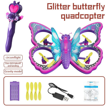 V40 Glitter Butterfly RC Aircraft Mini Drone – 2.4GHz Gravity Sensing Toy 2.4GHz Drone Beginner Drone Toy Beginner RC Drone Children's Drone Toy Children's Flying Toy Easy Operation RC Toy Glitter Drone Glitter Drone for Kids Gravity Sensing Toy Gravity-Sensing Drone Kids Drone Gift Kids Gift Drone Mini Drone Mini Drone for Kids Mini RC Aircraft One-Touch Takeoff RC Aircraft RC Quadcopter Remote Control Aircraft Remote Control Quadcopter Toy Quadcopter V40 Butterfly Drone