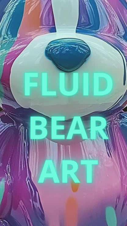 Fluid White Bear DIY Graffiti Sculpture - Handmade Parent-Child Art Toy & Home Decor