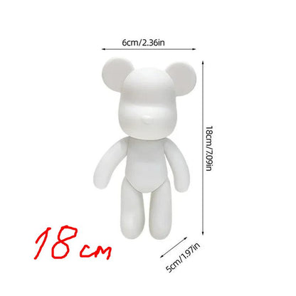 Fluid White Bear DIY Graffiti Sculpture - Handmade Parent-Child Art Toy & Home Decor adult DIY art art decoration art toy custom gift DIY craft DIY graffiti statue DIY liquid art enamel bear fluid art fluid bear fluid painting doll gift for kids hand-painted toy handmade sculpture handmade toy holiday craft home decor housewarming gift paintable animal statue painting doll parent-child activity rabbit painting doll vinyl animal figure