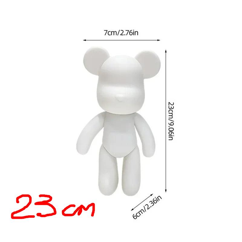 Fluid White Bear DIY Graffiti Sculpture - Handmade Parent-Child Art Toy & Home Decor adult DIY art art decoration art toy custom gift DIY craft DIY graffiti statue DIY liquid art enamel bear fluid art fluid bear fluid painting doll gift for kids hand-painted toy handmade sculpture handmade toy holiday craft home decor housewarming gift paintable animal statue painting doll parent-child activity rabbit painting doll vinyl animal figure